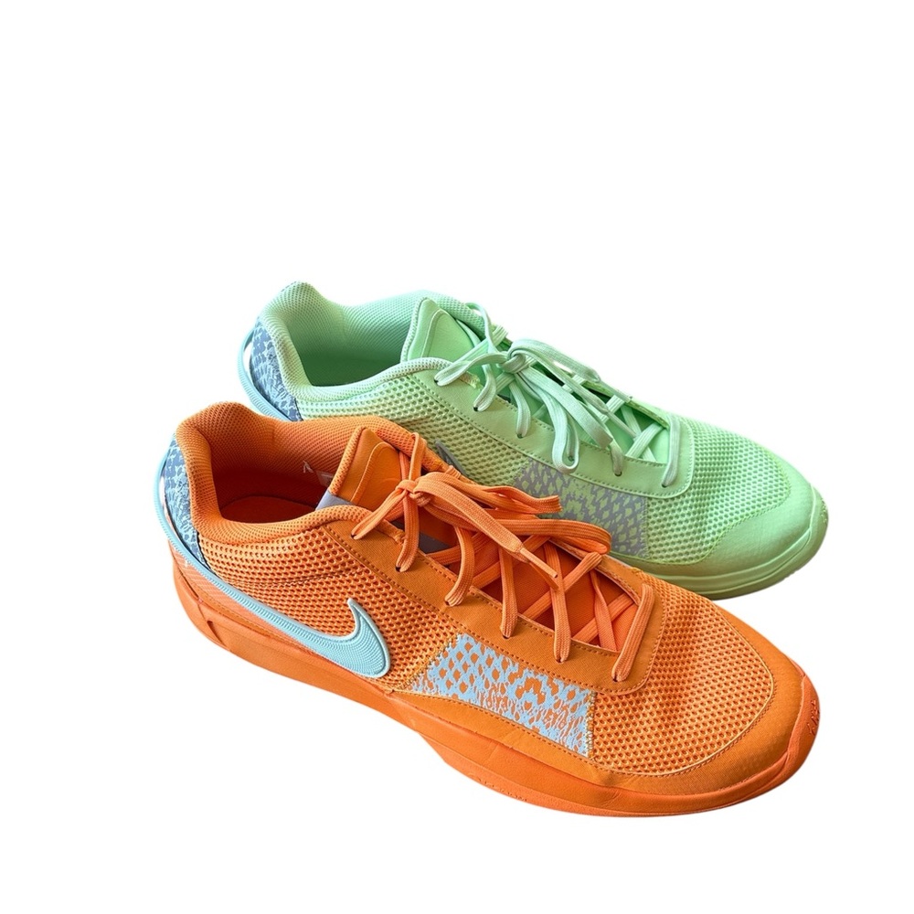 Nike Ja 1 "Mismatched" Two-Tone Athletic Sneakers shoes — Orange & Green 17
